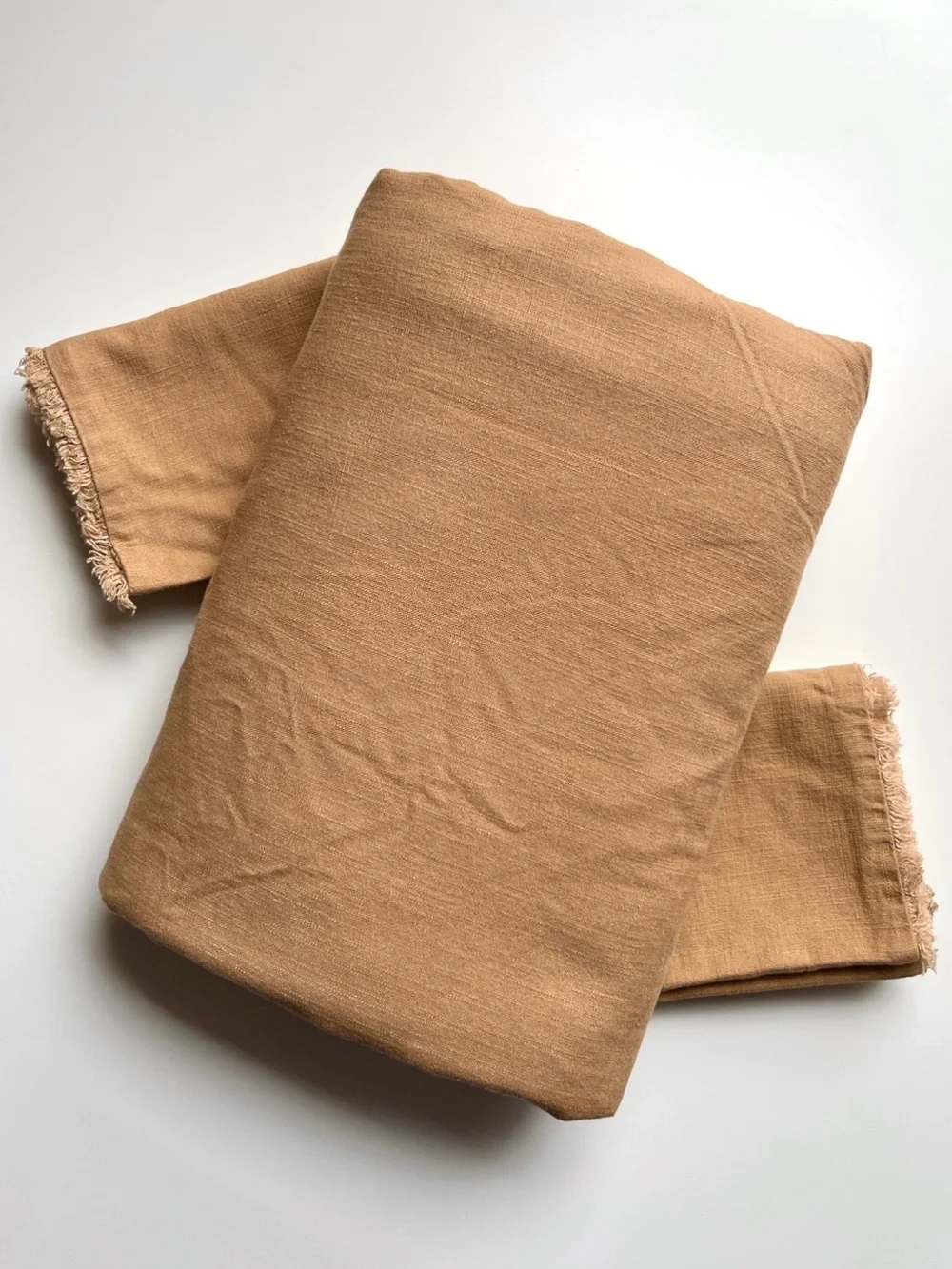 Casaluna Heavyweight Linen Blend Duvet & Sham Set Full/Queen Warm Brown NWOT